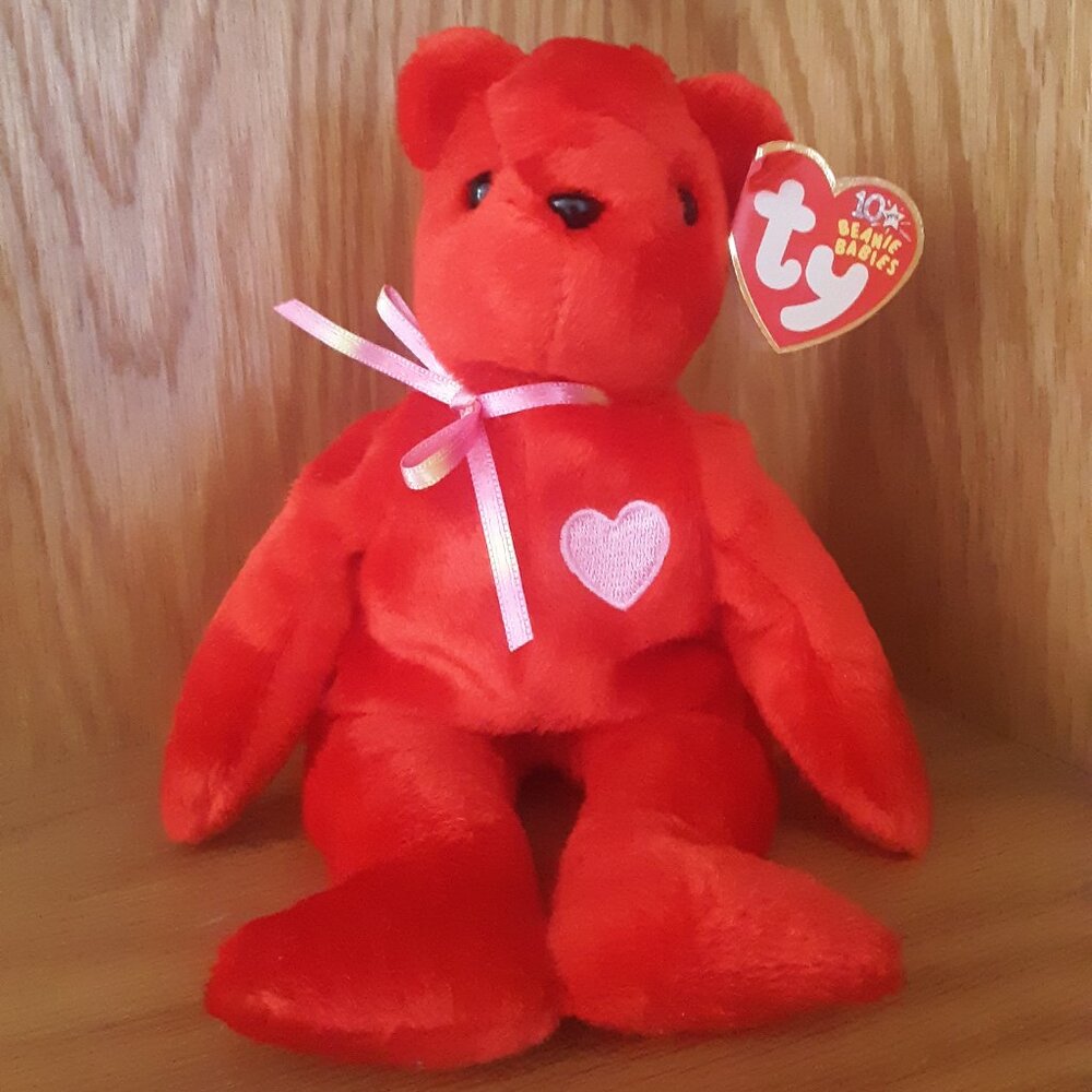 TY Beanie Baby "KISS-e" The 10 Year TY Store Bear